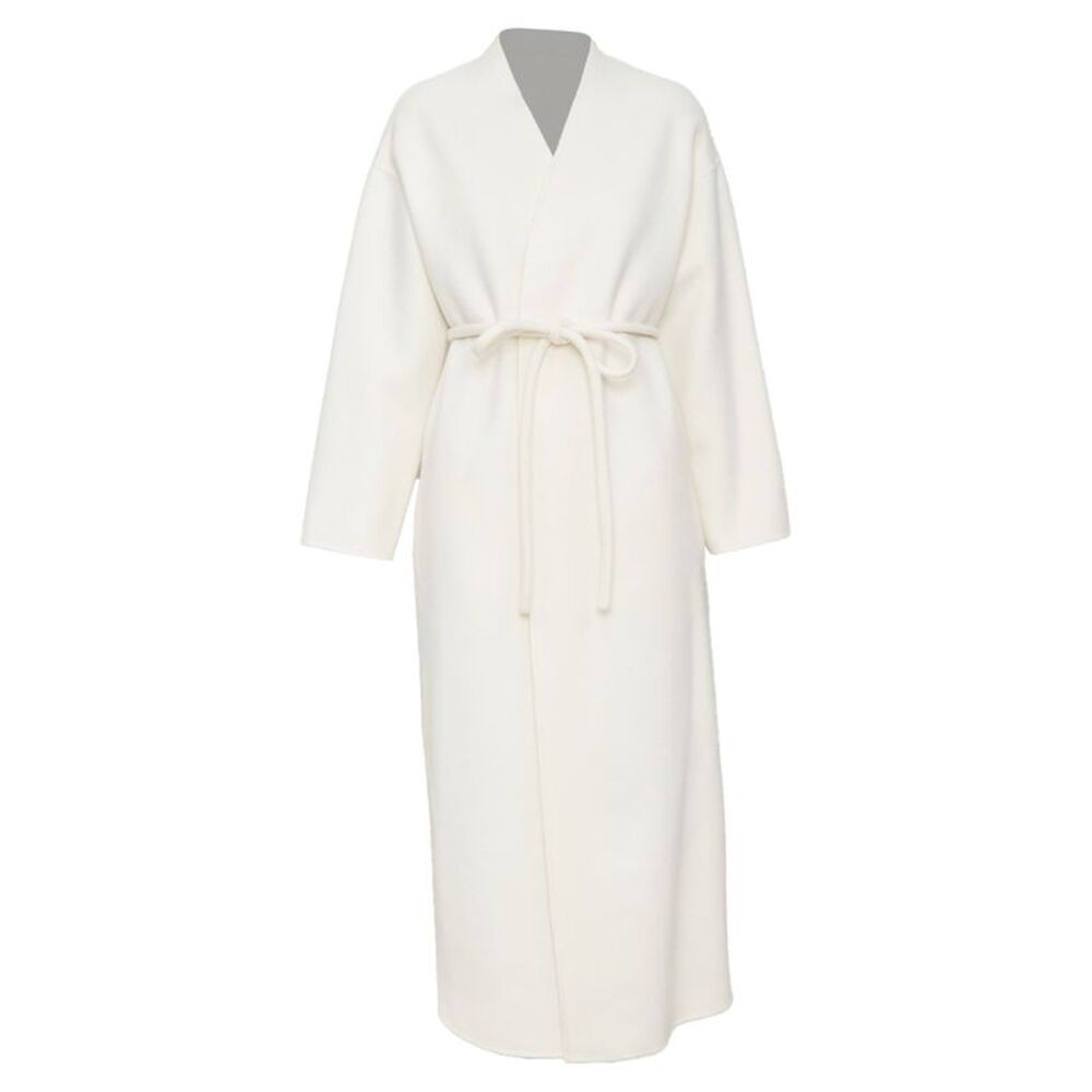 Anine Bing ivory double faced wool cashmere coat
